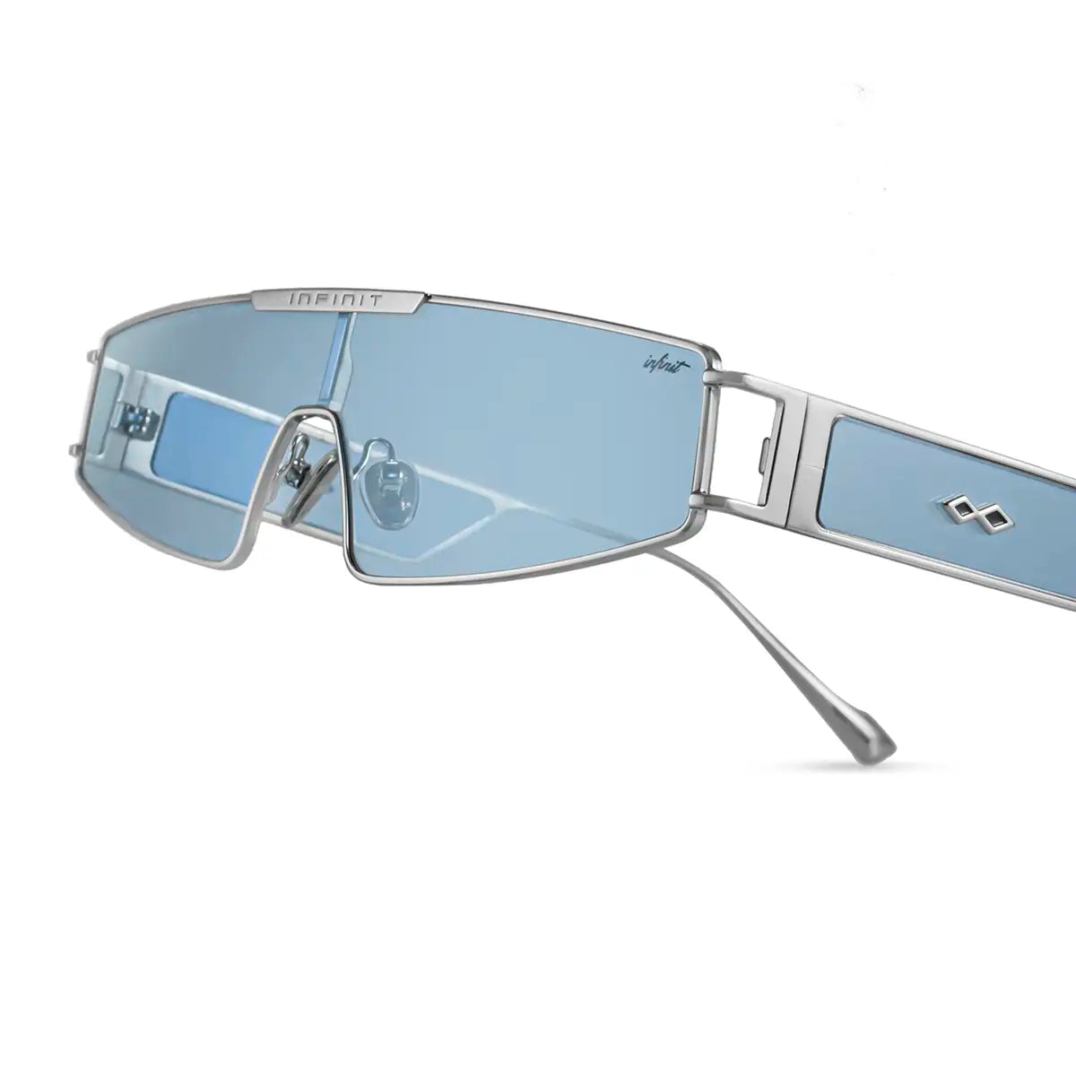 Panoramic - Silver - Retro Blue Lens