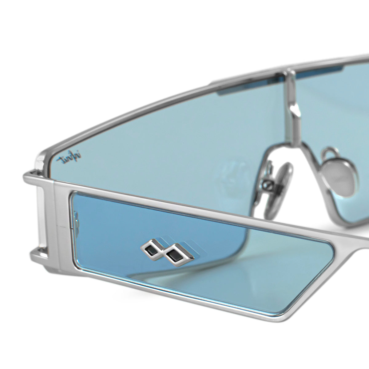 Panoramic - Silver - Retro Blue Lens