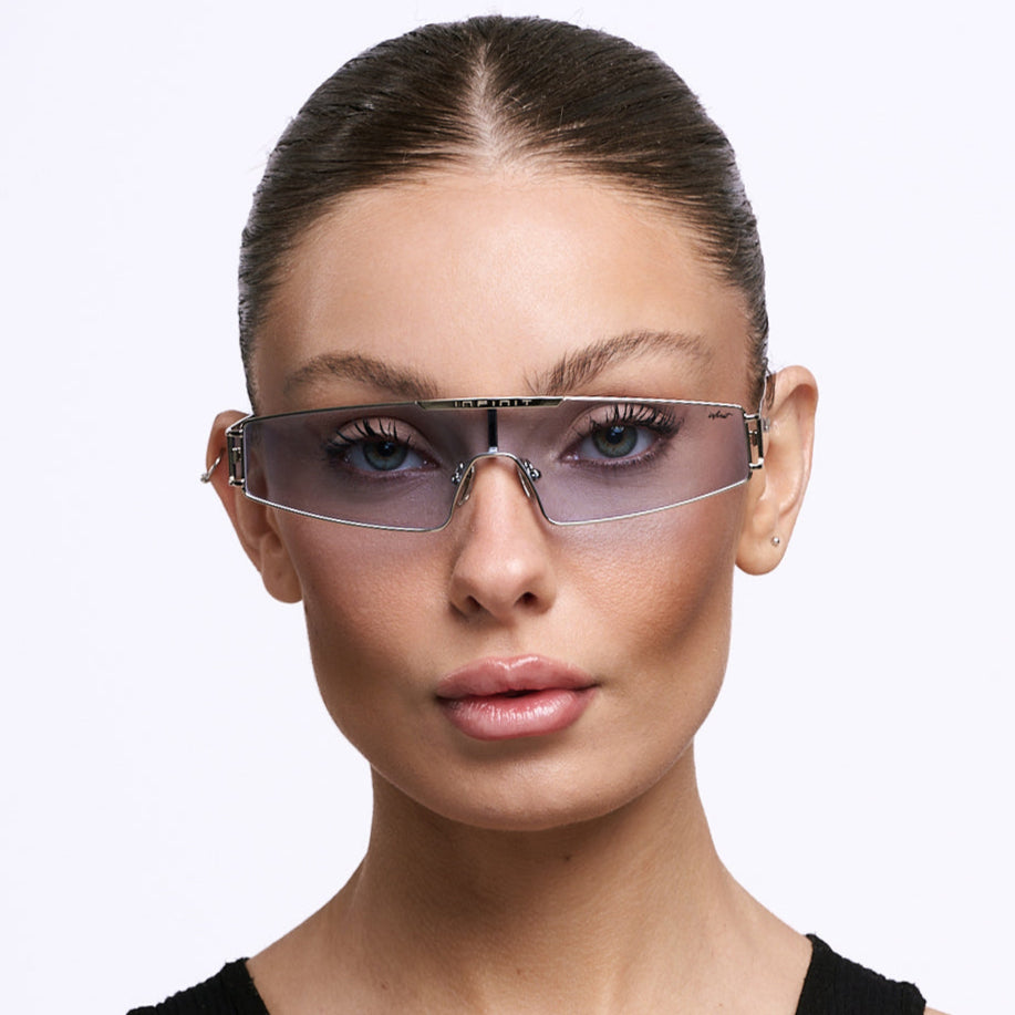 Panoramic - Silver - Retro Blue Lens