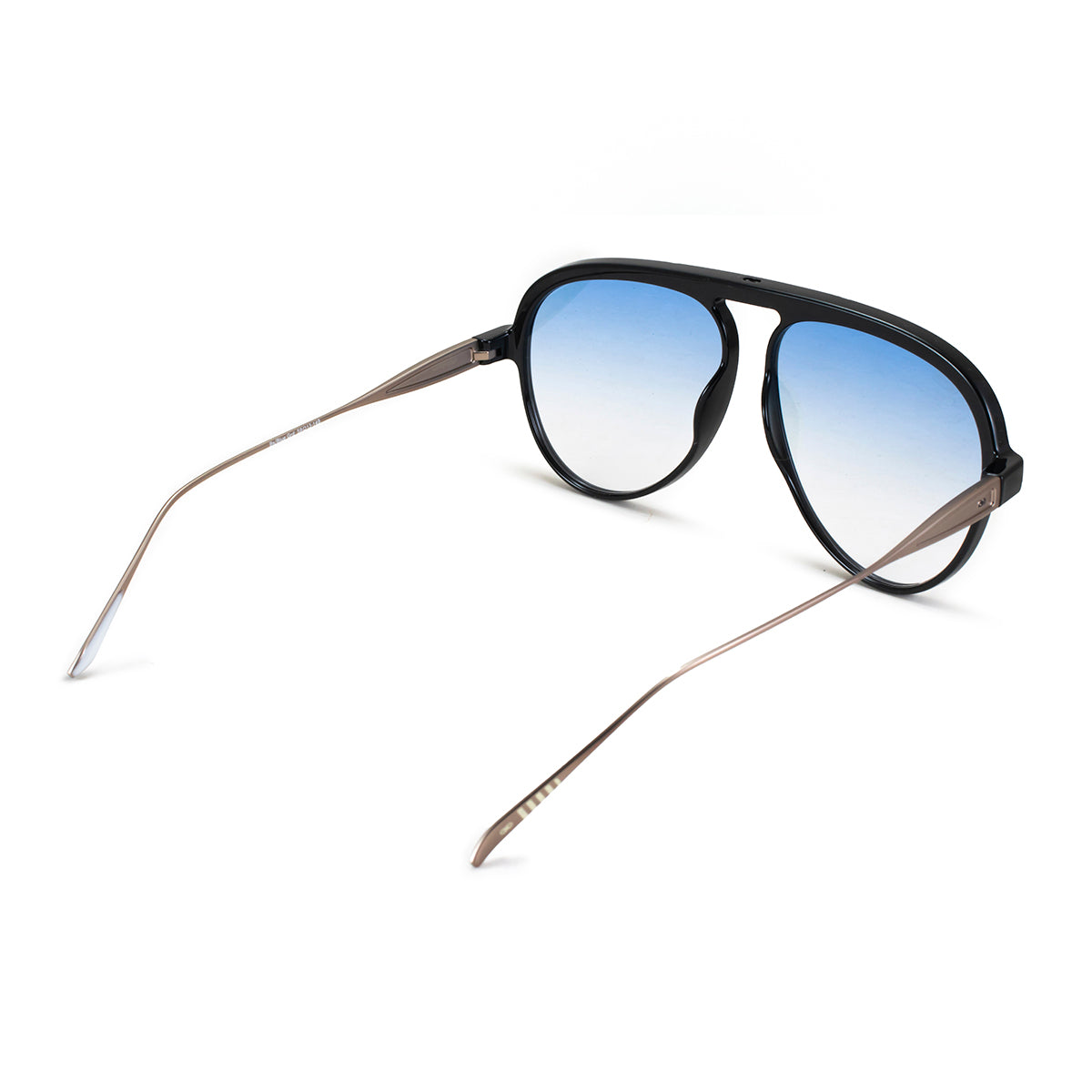 Paris Sunglasses Black Shiny Blue Gradient Lens Infinit