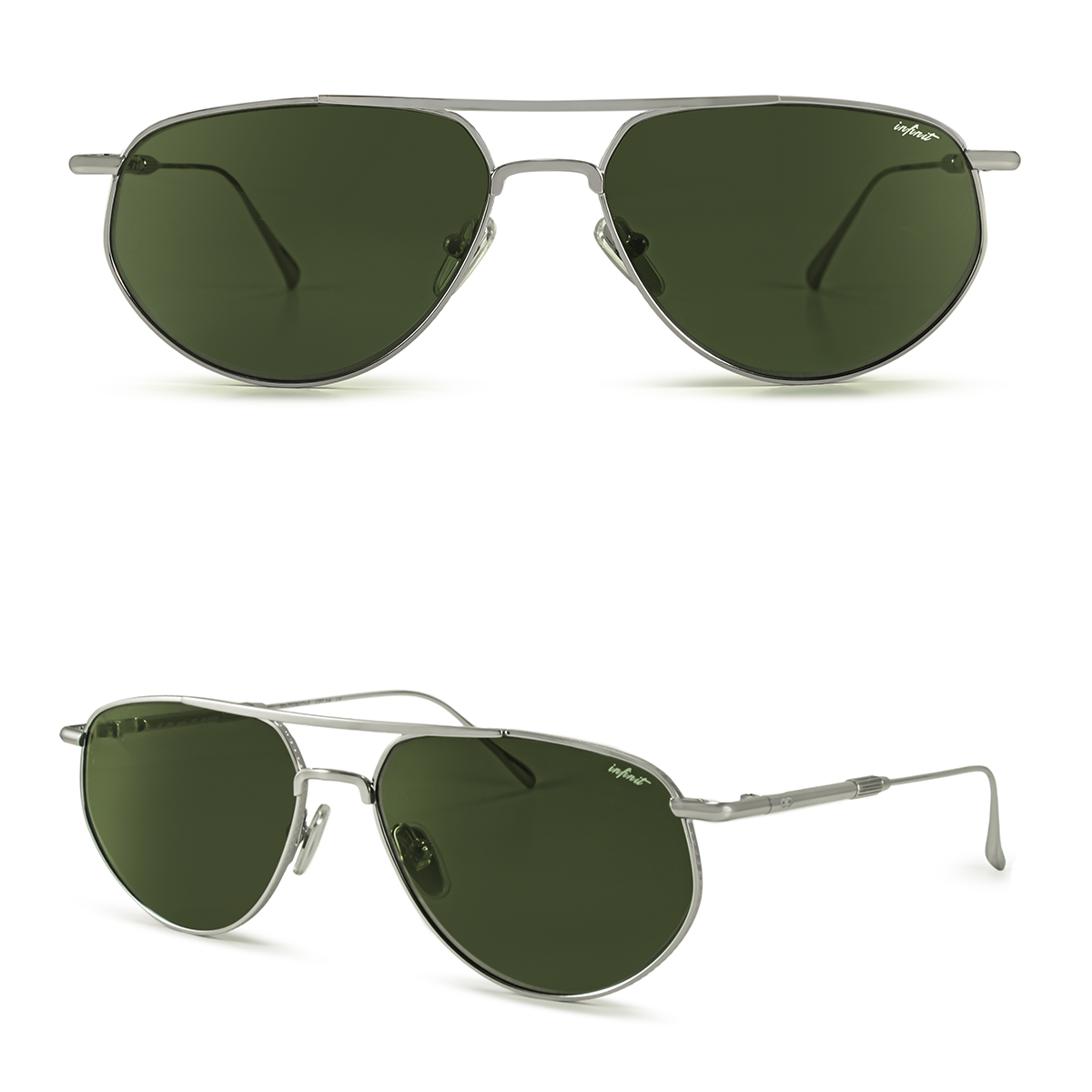 Petra - Silver - Green Lens