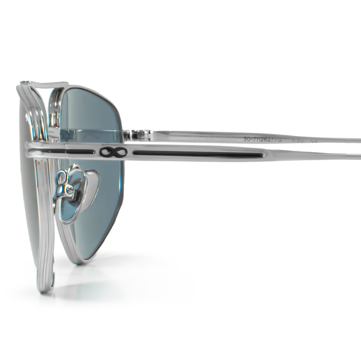 Pierre - Silver - Blue Lens