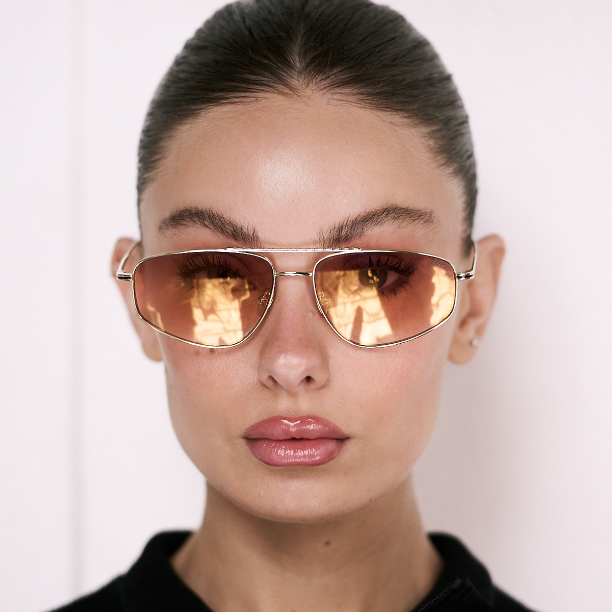 Pierre - Gold Gold - Orange Degraded Lens