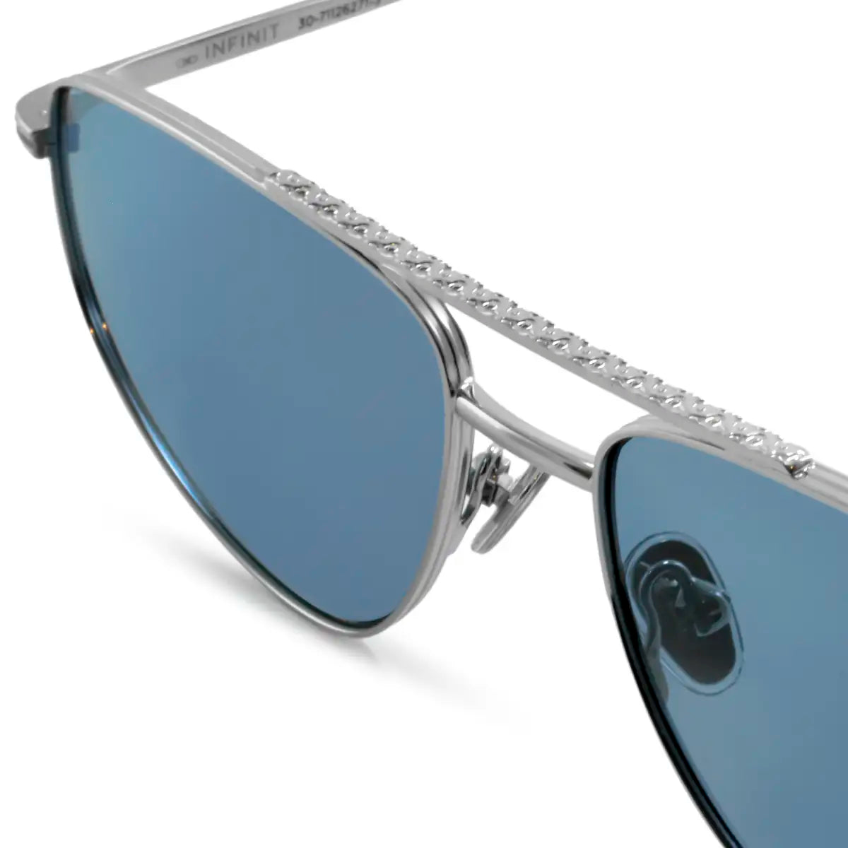 Pierre - Silver - Blue Lens