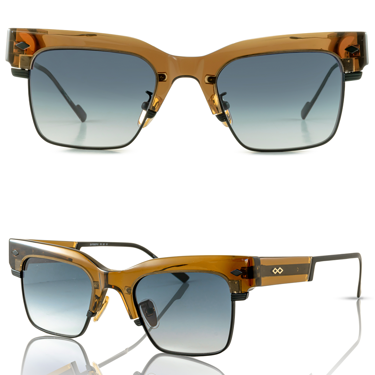 Rotterdam Brown - Blue Gradient Lens