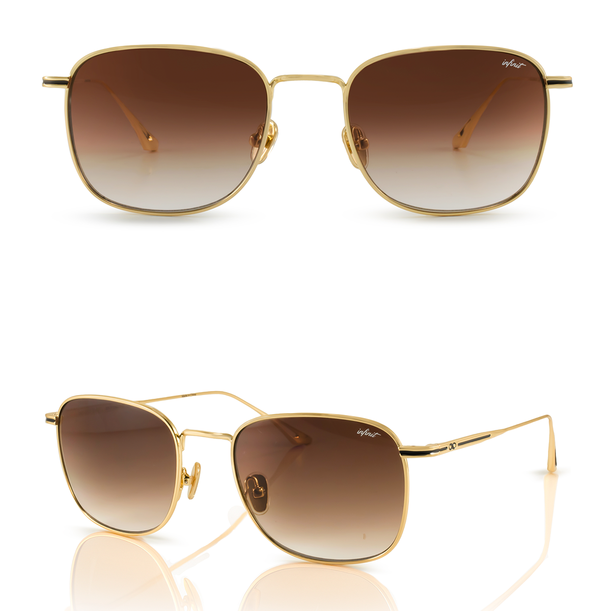 Secchia - Gold - Gradient Brown Lens