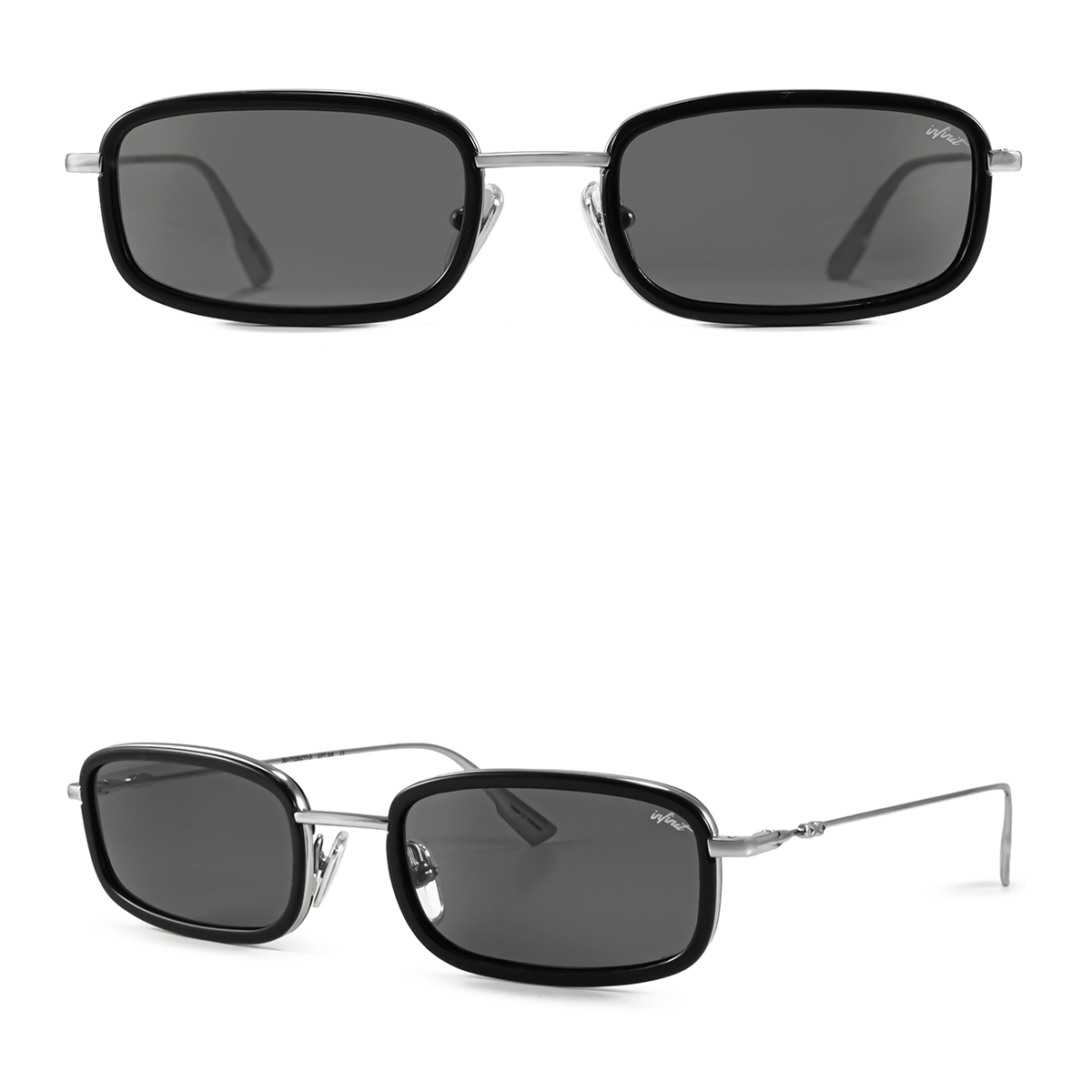 Tyler - Black Shiny - Grey Lens
