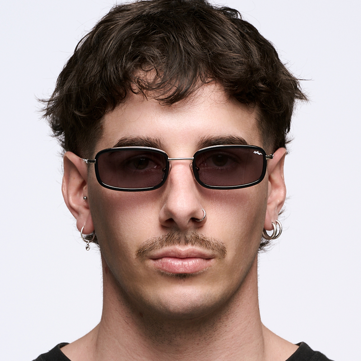 Tyler - Black Shiny - Grey Lens