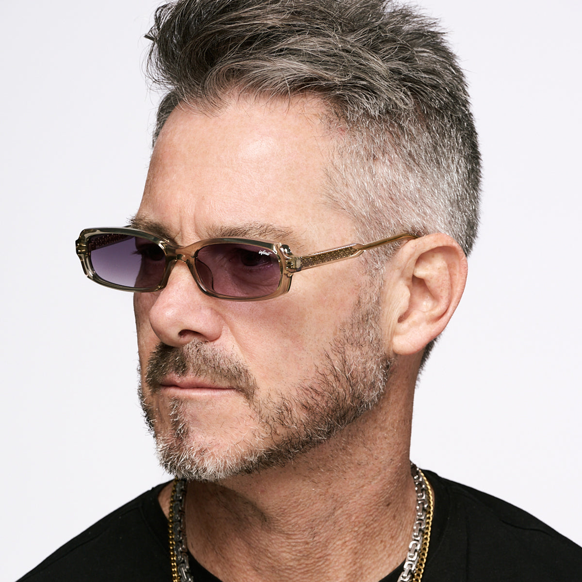 Virgil - Light Gray Gradient - Purple Lens