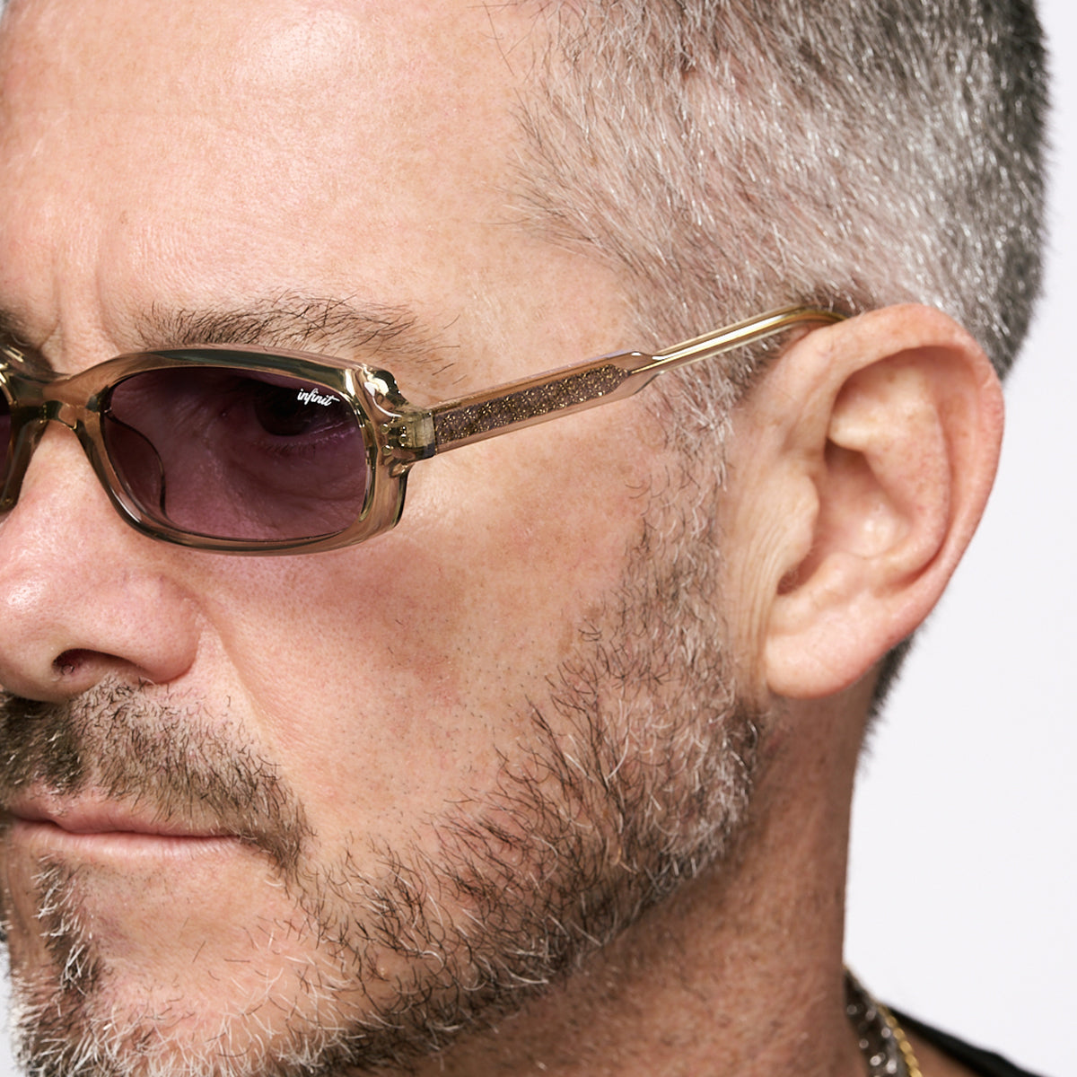 Virgil - Light Gray Gradient - Purple Lens