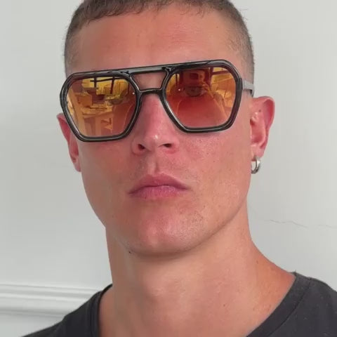 Lyon - Gold Brown - Orange Lens