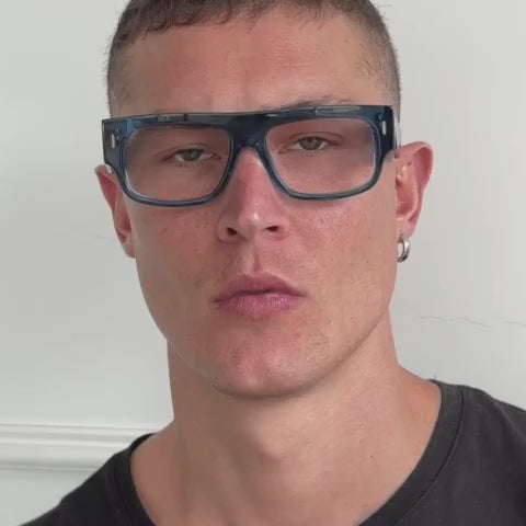 Glasgow Eco Briller - Translucent Blue